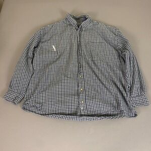 Salmon River Traders Flannel Shirt Men's 2X Big Blue Green Plaid Button Up *Flaw